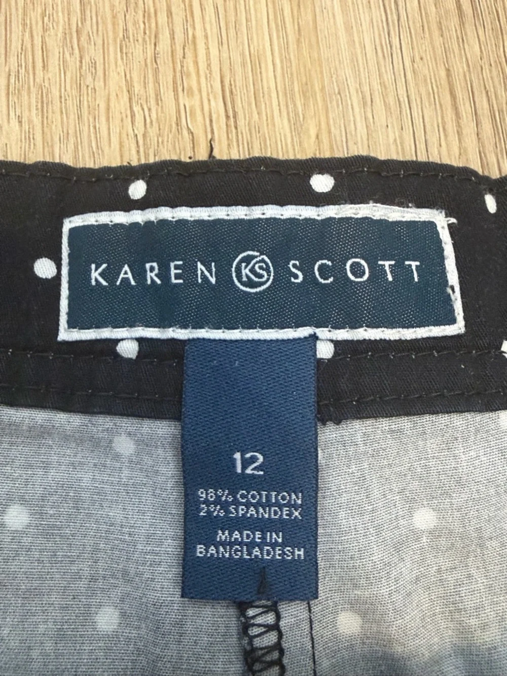Karen Scott Black and White Polka Dot Skirt